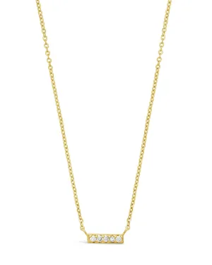 14K Gold & Diamond Bar Necklace
