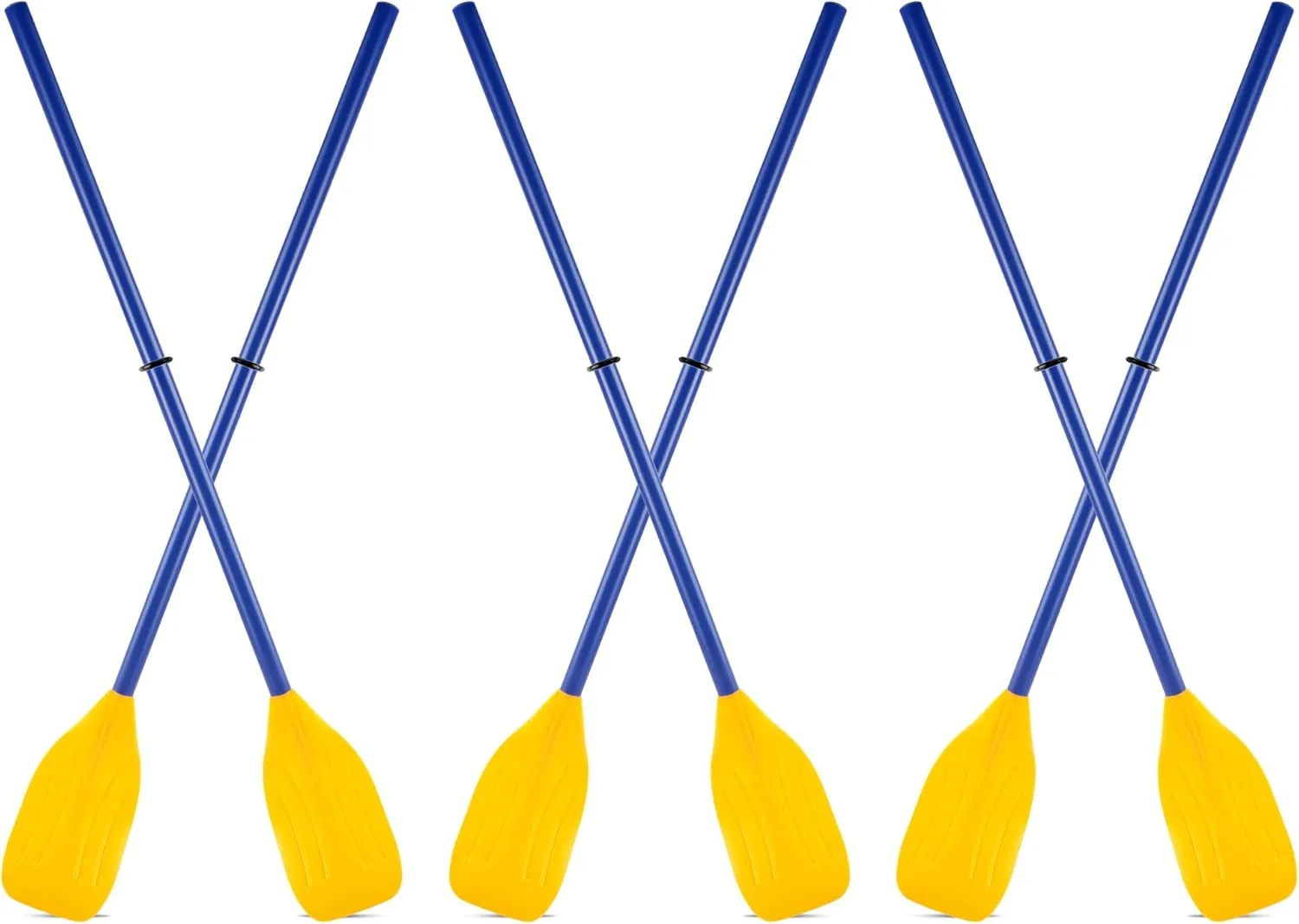6 Pcs Size Kayak Paddles PVC Boat Oars Detachable Canoe Paddle, Lightweight Design, Ribbed French Oar for Rubber Dinghy Inflatable Boat Water Marine Sports