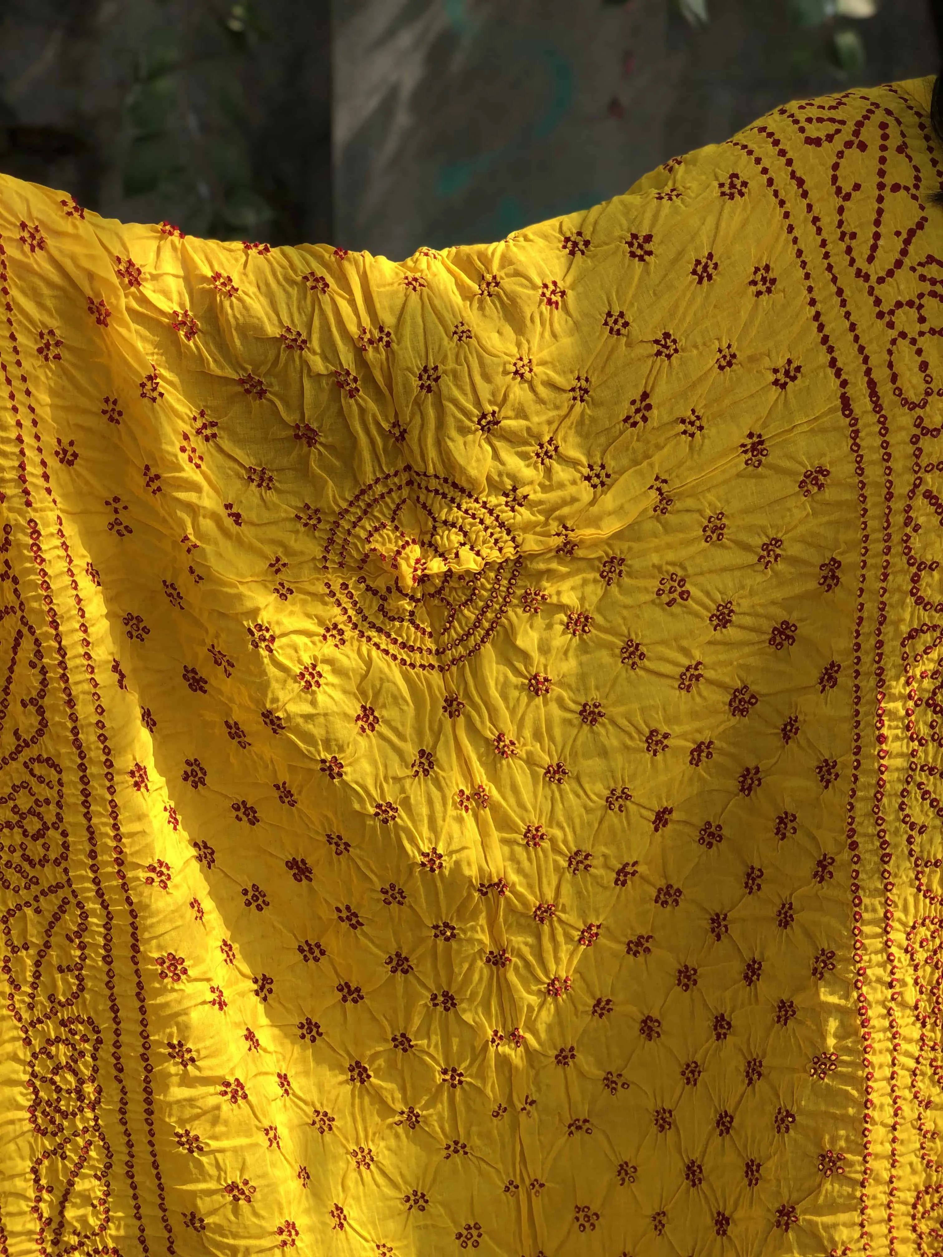Bandhej Yellow Cotton Dupatta | Relove