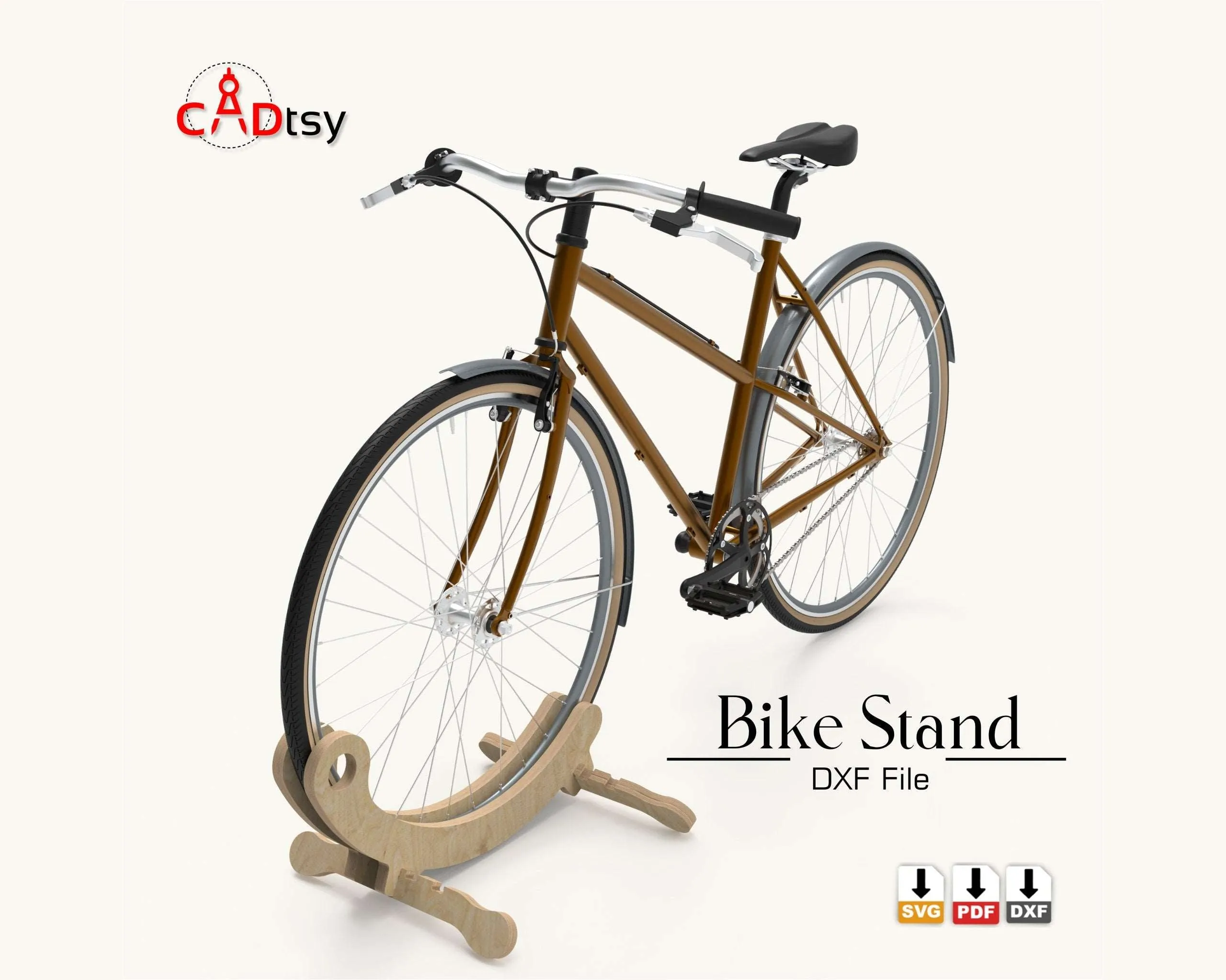 Bike Floor Stand / Bicycle Holder Rack DXF / SVG - CNC Router Cutting Files