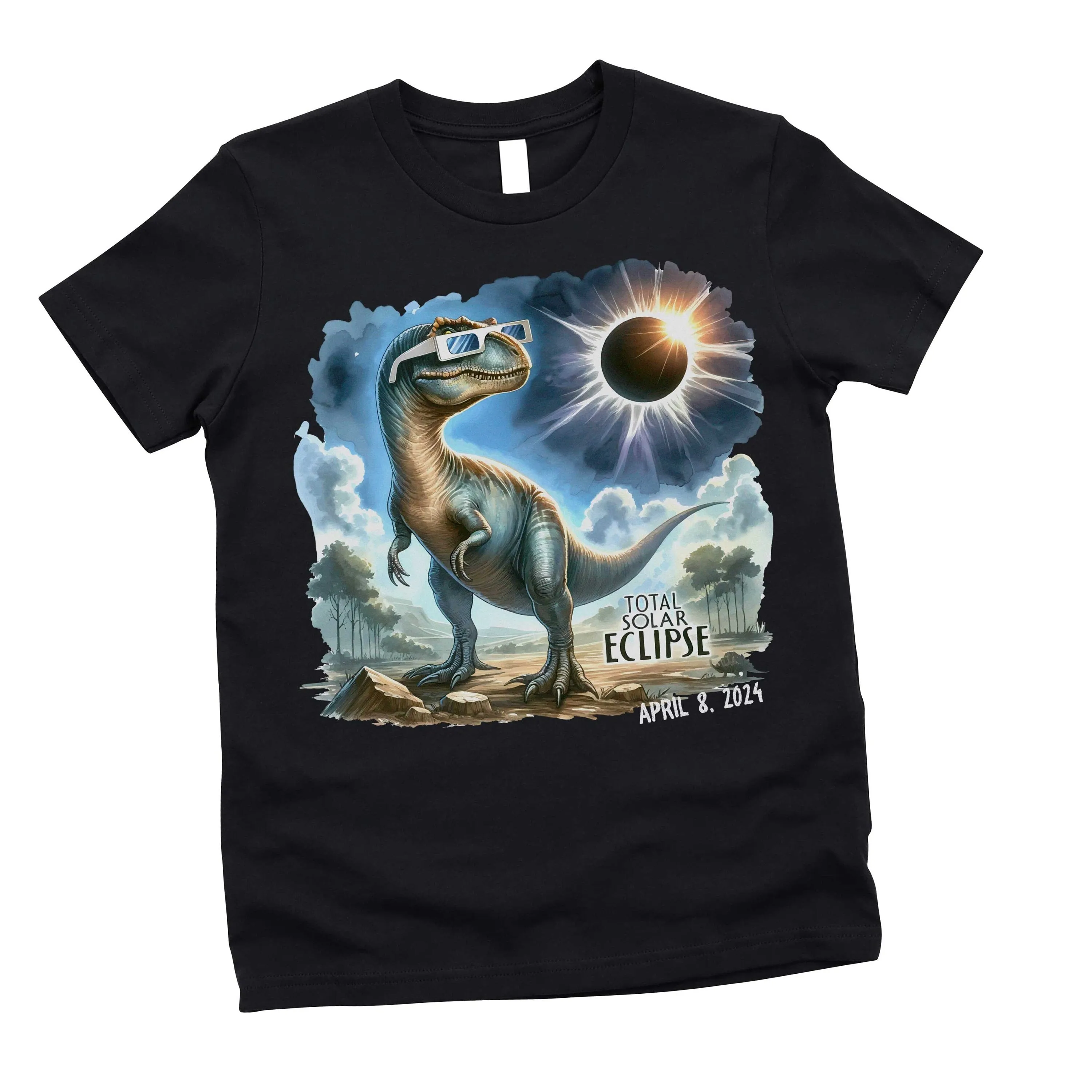 boys eclipse t-shirt 2024 eclipse boys cool dinosaur eclipse shirt wear to school total solar eclipse april 8 2024 cool funny shirt dinos