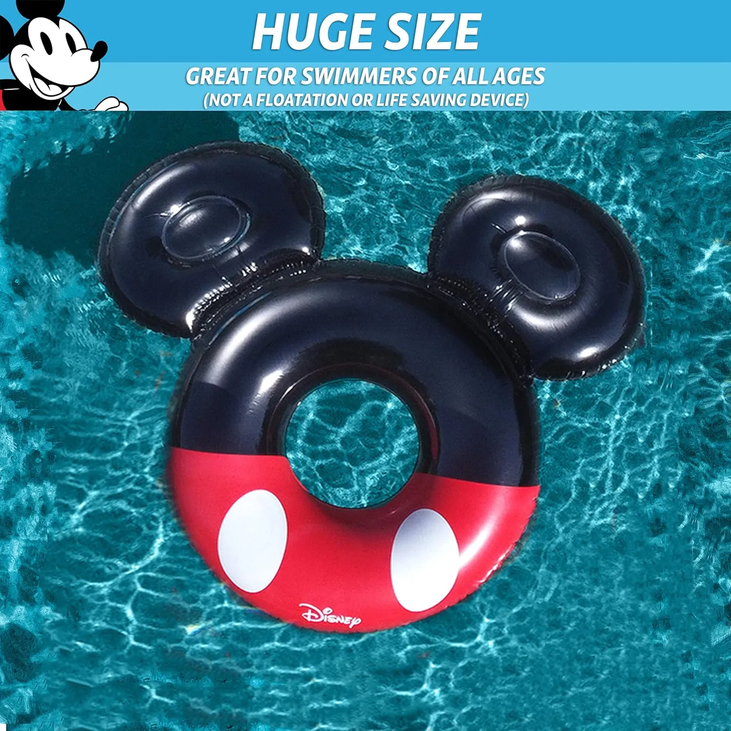 Disney Pool Float Party Tube by GoFloats - Choose Between Mickey and Friends, Monster's Inc, Finding Nemo, Lilo and Stitch, UP and Wall-E