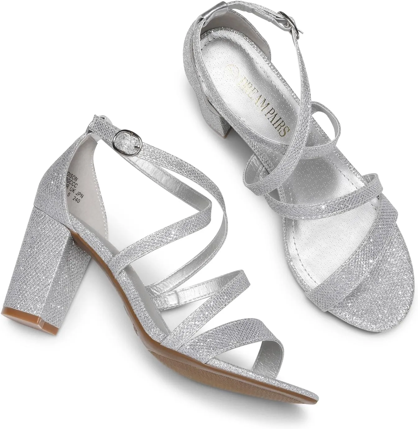 DREAM PAIRS Womens Ankle Strap Dress Pump Low Chunky Heel Sandals