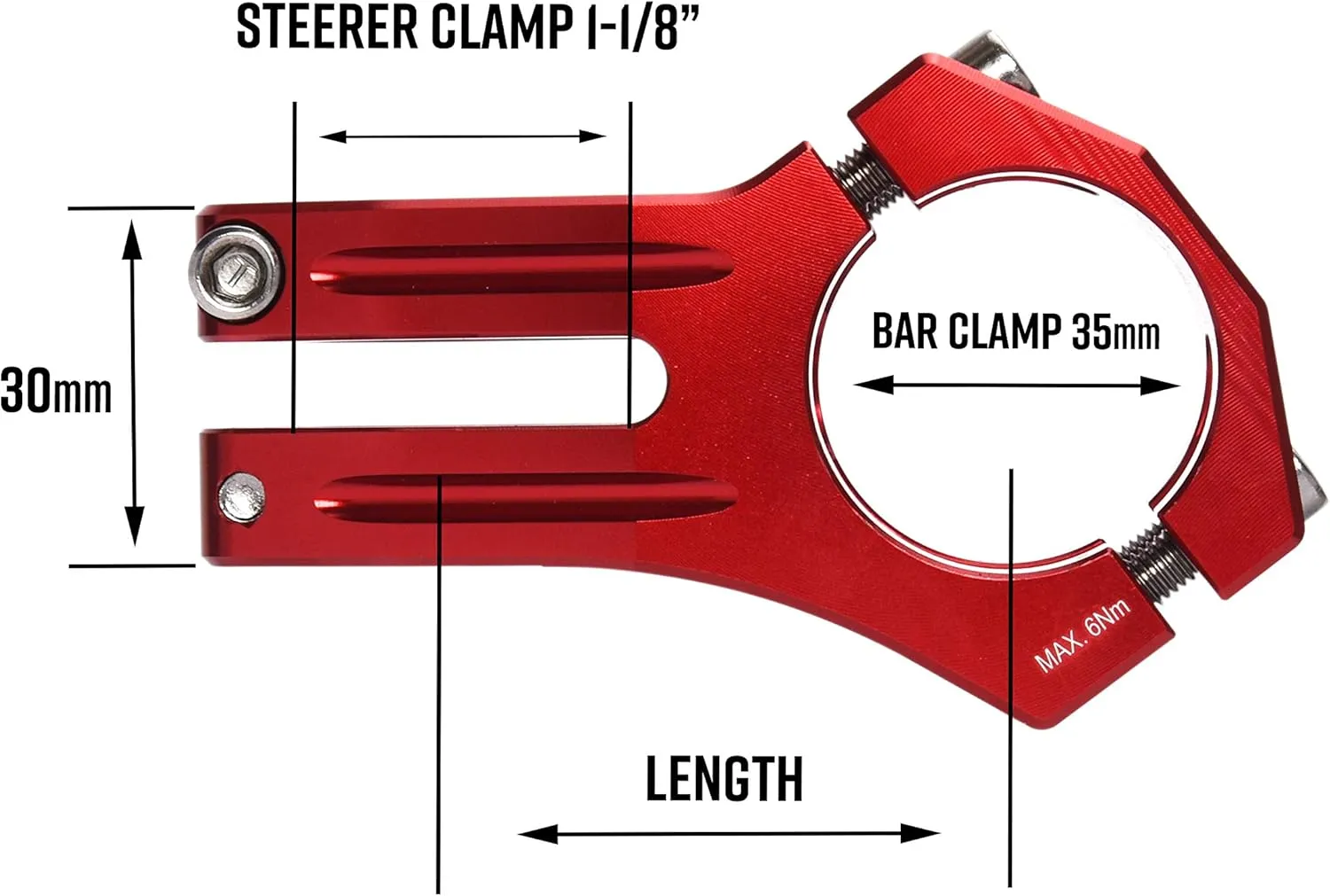 Funn Funnduro MTB Stem with 35mm Bar Clamp - The Ultimate Ultralight and Tough Alloy Bicycle Stem for Mountain Bike and BMX Bike