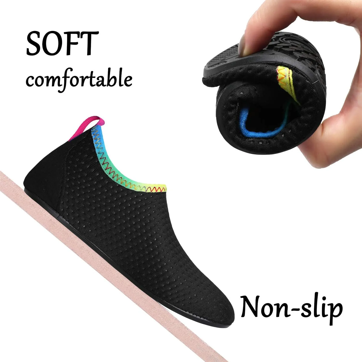 JOINFREE Kids Boys and Girls Swim Water Shoes Toddler Quick Dry Aqua Socks Barefoot Skin Shoes for Beach Sports