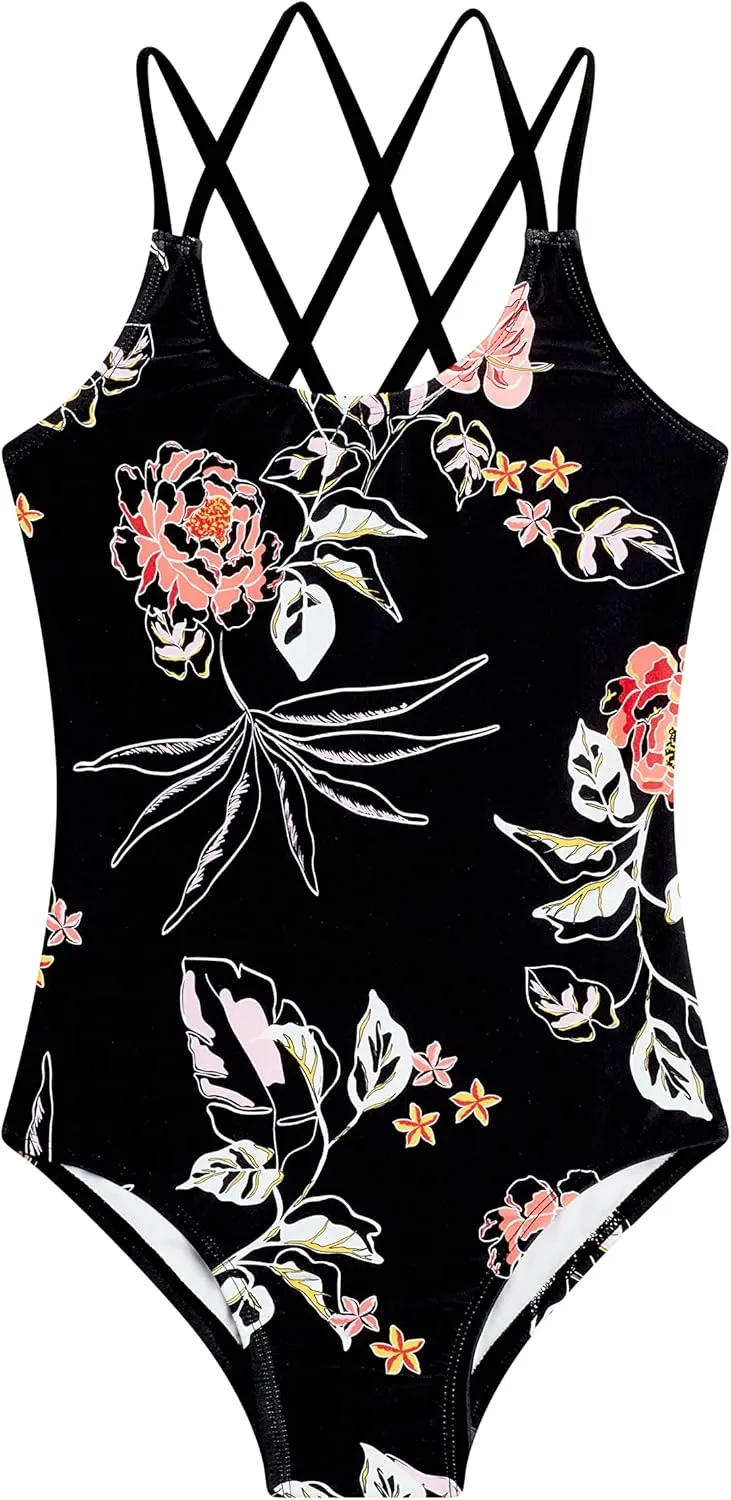 Kanu Surf Girls' Reese UPF 50 Beach Sport Criss-Cross One Piece Swimsuit