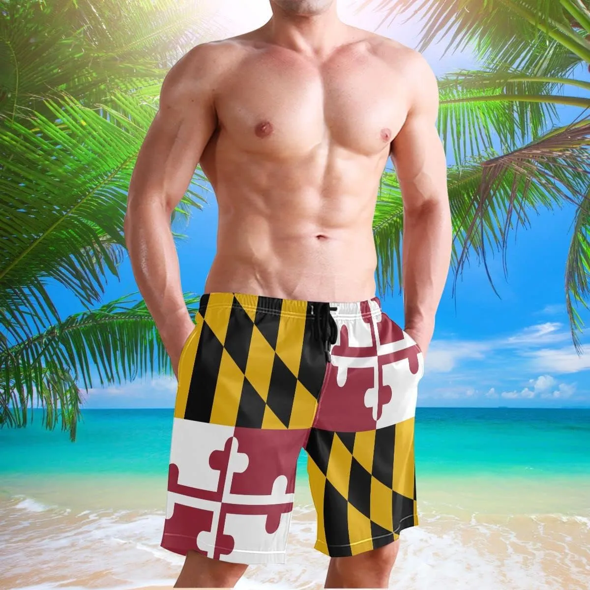 Men's Beach Shorts Swim Trunks Quick Dry Swim Shorts for Men