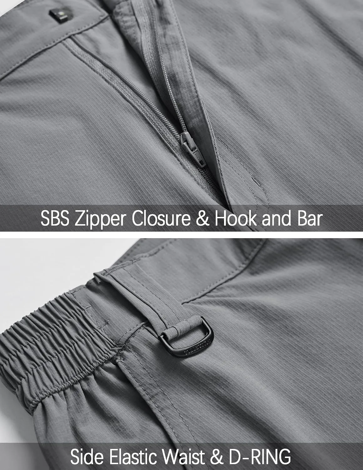 Men's Hiking Pants Convertible Zip Off Lightweight Waterproof Quick Dry Outdoor Fishing Travel Safari Camping