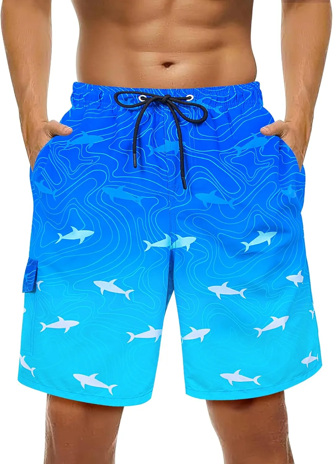 OlyPegic Mens Swim Trunks 9 Inch Quick Dry Board Shorts Mens Bathing Suit Beach Swimwear Mesh Lining with Zipper Pock