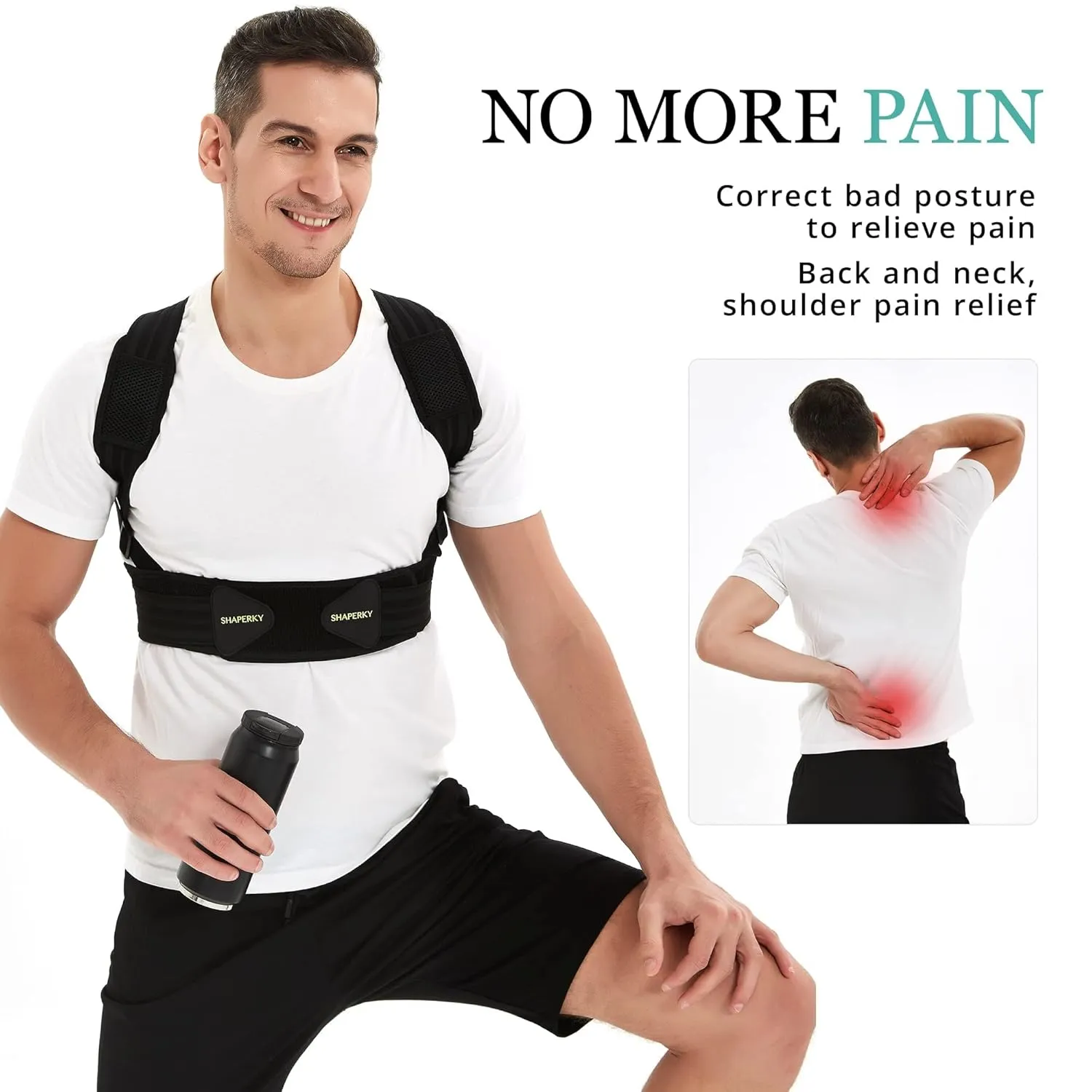 Posture Corrector for Women and Men, Adjustable Upper Back Brace for Posture Hunchback Support and Providing Pain Relief from Neck, Shoulder, and Upper Back (Large/X-Large)