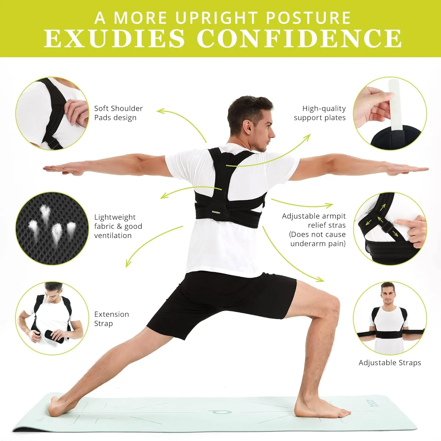 Posture Corrector for Women and Men, Adjustable Upper Back Brace for Posture Hunchback Support and Providing Pain Relief from Neck, Shoulder, and Upper Back (Large/X-Large)