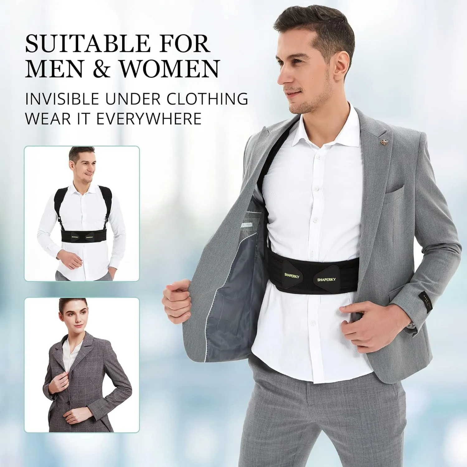 Posture Corrector for Women and Men, Adjustable Upper Back Brace for Posture Hunchback Support and Providing Pain Relief from Neck, Shoulder, and Upper Back (Large/X-Large)