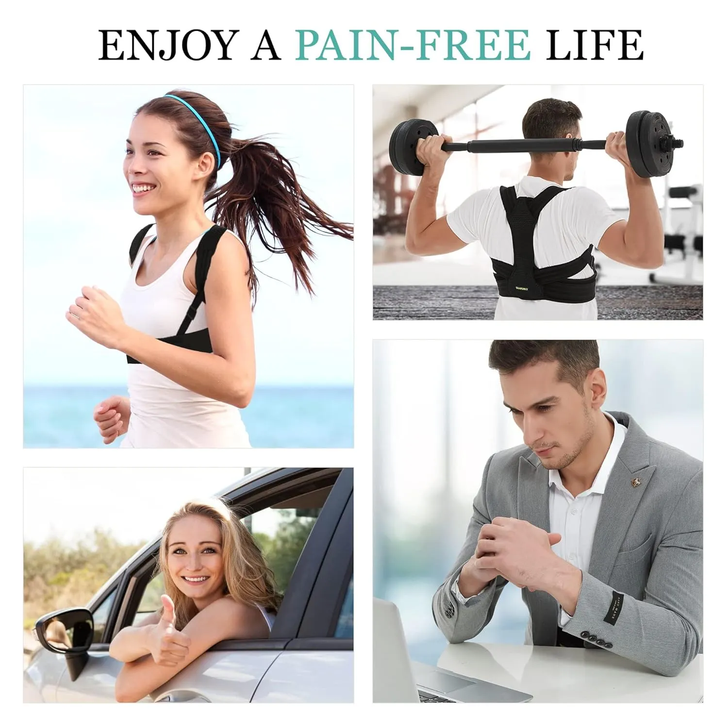 Posture Corrector for Women and Men, Adjustable Upper Back Brace for Posture Hunchback Support and Providing Pain Relief from Neck, Shoulder, and Upper Back (Large/X-Large)