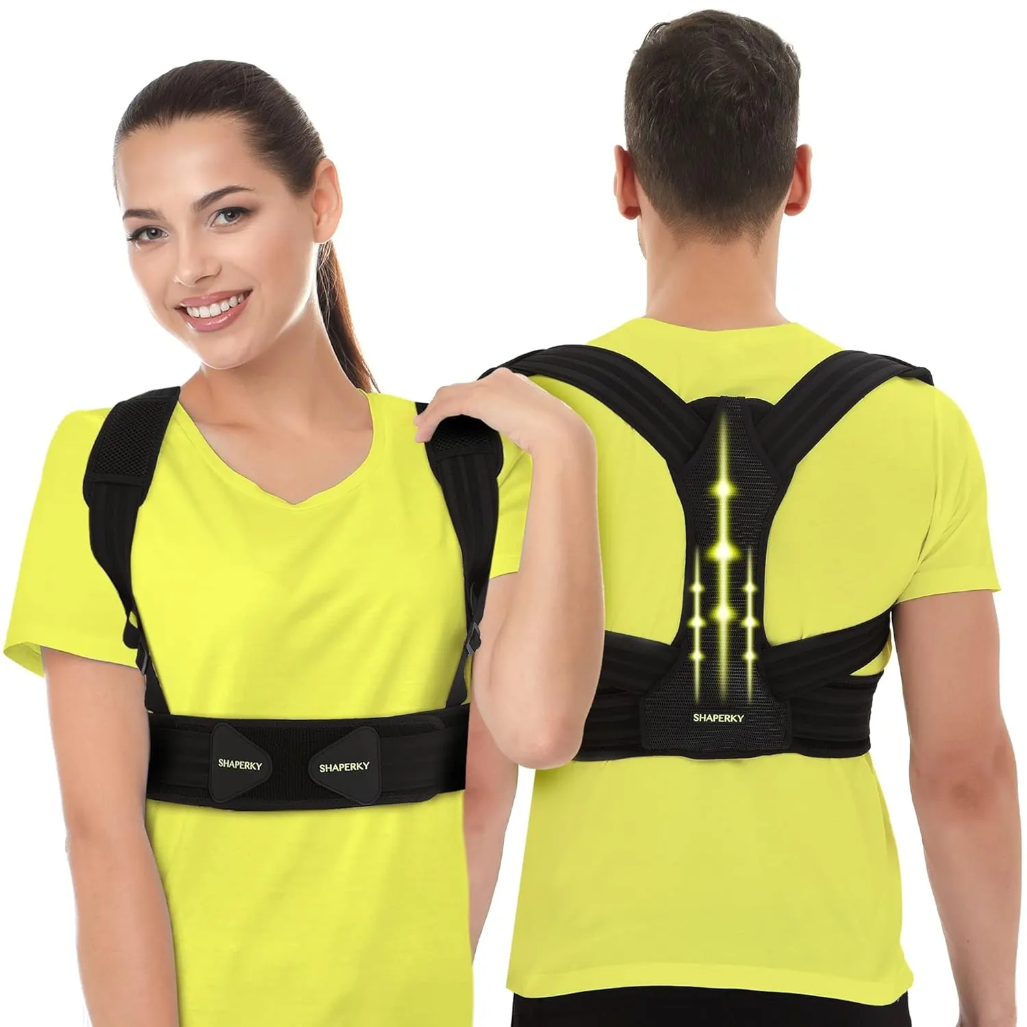 Posture Corrector for Women and Men, Adjustable Upper Back Brace for Posture Hunchback Support and Providing Pain Relief from Neck, Shoulder, and Upper Back (Large/X-Large)