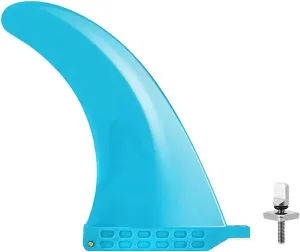 Surfboard Fins 9 Inch Surfboard Single Center Fin with No Tool Screw Quick Release Surfing Fins Longboard Surfboard Paddleboard Surfing Accessories (Color : Blue)