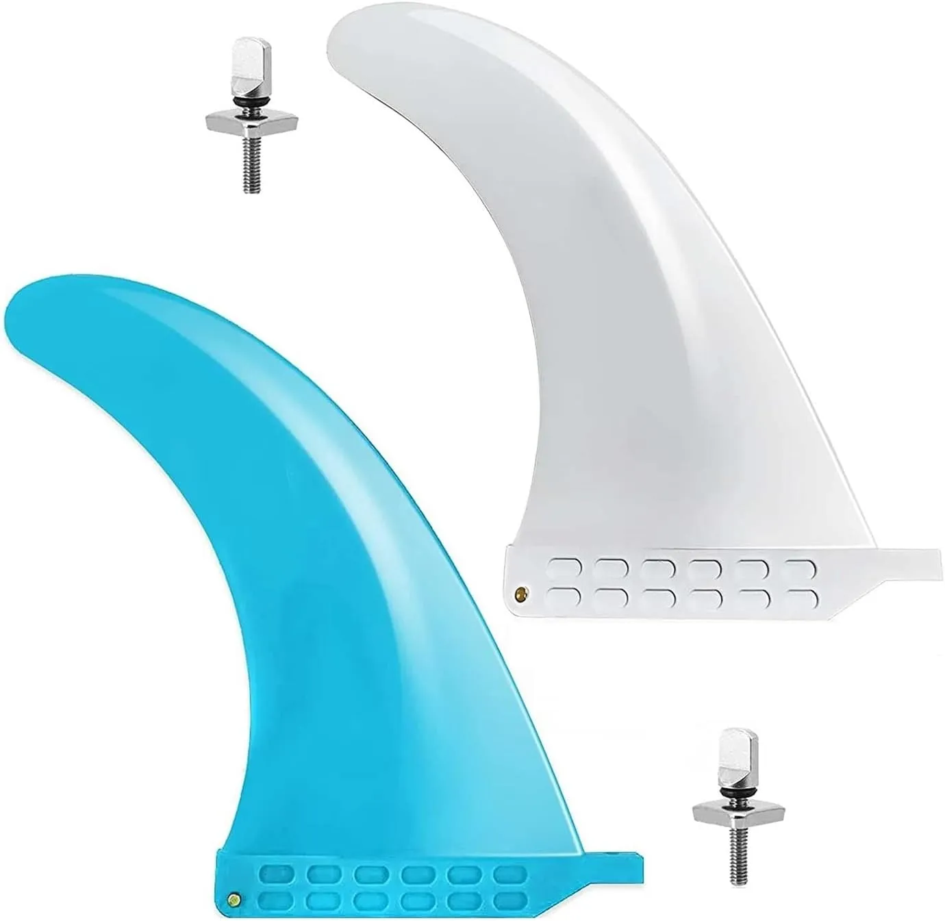 Surfboard Fins 9 Inch Surfboard Single Center Fin with No Tool Screw Quick Release Surfing Fins Longboard Surfboard Paddleboard Surfing Accessories (Color : Blue)