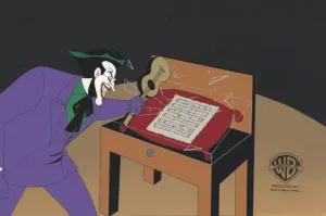 The New Batman Adventures Original Production Cel On Original Background with Matching Drawing: Joker