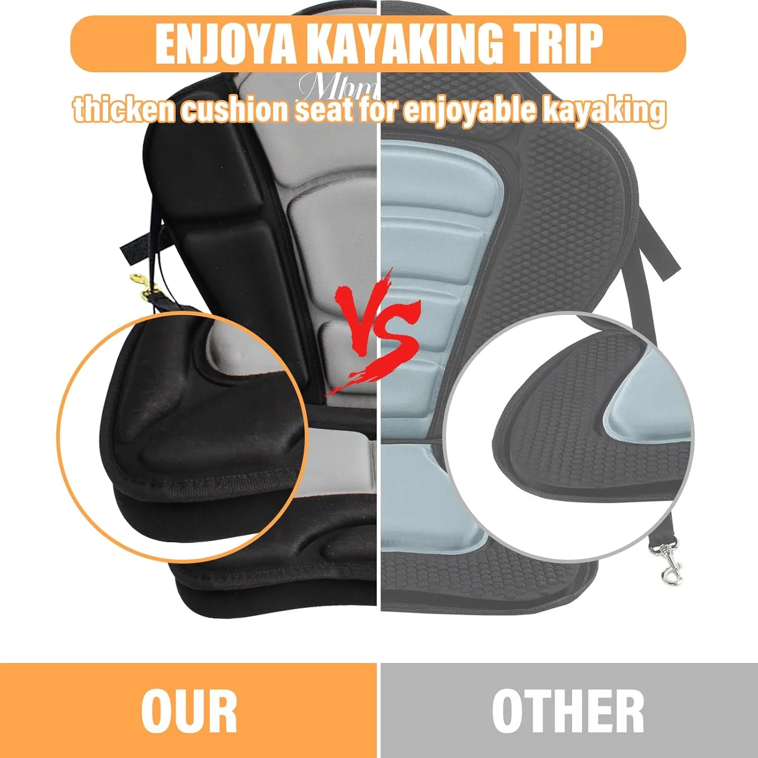 Thickened Kayak Seat,kayak seats with back support Cushioned Canoe Backrest with Sit-On-Top Design, Padded Back Support for SUP Paddle Boards, Rafting, Fishing