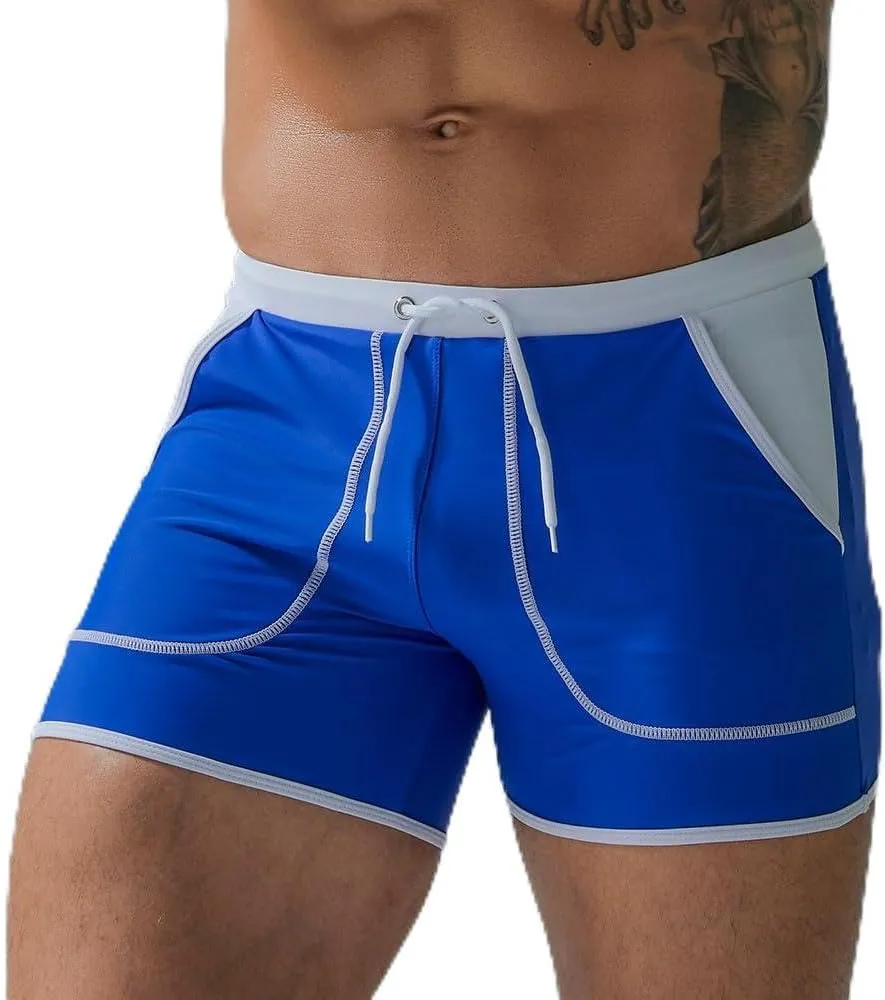 UXH Men's Square Leg Swim Briefs Printed Swimsuit Athletic Swimwear Bathing Suit Swimming Trunks