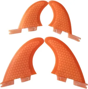 ZHU-CL Surf & SUP Fin 4Pcs Fiberglass Honeycomb Surfboard Tail Fin Paddle Board Fin Surfing Accessories Special Tail Rudder for Longboard Surfboard & Paddleboard (Color : Orange, Size : G5 GL)
