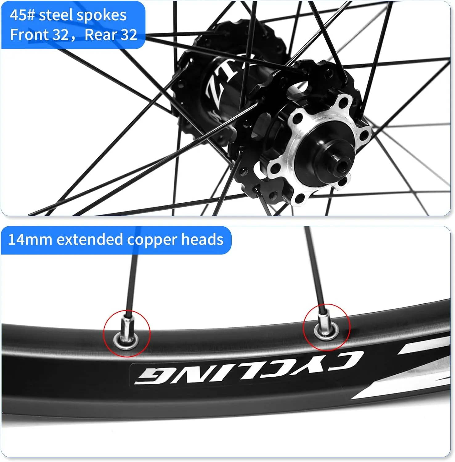 ZTZ 26"/27.5"/29" Mountain Bike WheelsetUltralight Aluminum Alloy Rim 32H High Strength Bike Wheels Quick Release Disc Brake MTB Wheel Set Compatible 7-12 Speed Cassette