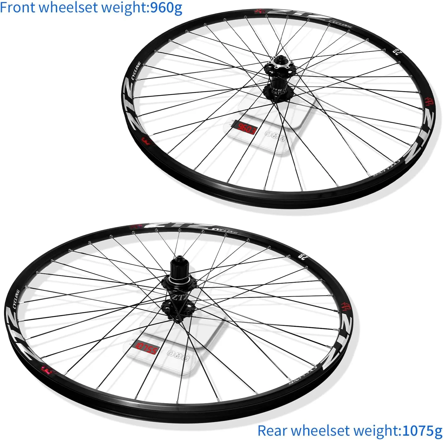 ZTZ 26"/27.5"/29" Mountain Bike WheelsetUltralight Aluminum Alloy Rim 32H High Strength Bike Wheels Quick Release Disc Brake MTB Wheel Set Compatible 7-12 Speed Cassette